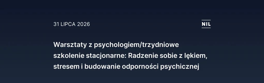 Warsztaty z psychologiem/trzydniowe szkolenie stacjonarne: Radze