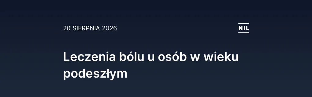 Leczenia bólu u osób w wieku podeszłym